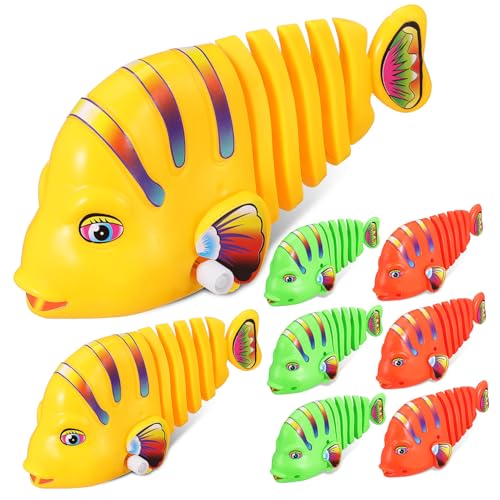 GALPADA 8 Stück Teiliges Bunte Wind Up Fisch Spielzeuge aus Robustem Kunststoff mit Automatischer Schwingbewegung Lustige Badespielzeuge für Pool Planschbecken und Kinderbad Langlebig und GALPADA 8 Stück Teiliges Bunte Wind Up Fisch Spielzeuge aus Robustem Kunststoff mit Automatischer Schwingbewegung Lustige Badespielzeuge für Pool Planschbecken und Kinderbad Langlebig und von GALPADA