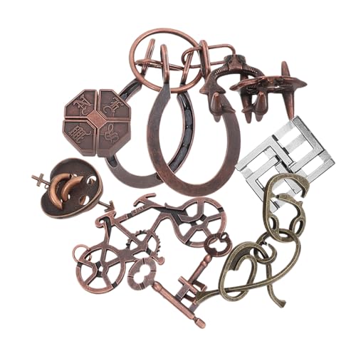 GALPADA 9 Stück Teiliges Luban Lock Metall Puzzle Gehirntraining Denkspiel für Erwachsene Logikrätsel zum Entwirren und Entsperren Pädagogisches Geduldsspiel für Kognitive und Stressabbau GALPADA 9 Stück Teiliges Luban Lock Metall Puzzle Gehirntraining Denkspiel für Erwachsene Logikrätsel zum Entwirren und Entsperren Pädagogisches Geduldsspiel für Kognitive und Stressabbau von GALPADA