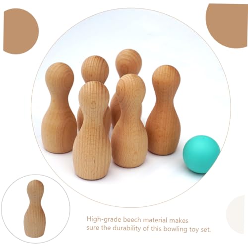 GALPADA Bowling aus Natürlichem Buchenholz DIY Indoor Dekoratives Kegelspiel für Drinnen Sicheres Lernspielzeug für Mädchen und Jungen GALPADA Bowling aus Natürlichem Buchenholz DIY Indoor Dekoratives Kegelspiel für Drinnen Sicheres Lernspielzeug für Mädchen und Jungen von GALPADA