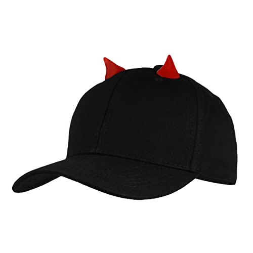 GALPADA Cap Herren Herren 1 Stk Stilvolles Cosplay- Halloween-Mode Verstellbar Mit Thematischem Teufel Baseball-Kostüm Lustiges Böses Horn Schwarzes Zubehör Kreativer Hut Cap von GALPADA