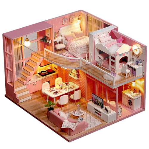 GALPADA DIY Miniaturhaus Bausatz Mini Holzhaus zum Selbermachen Kreatives Mini Apartment für Familien als Geschenk und Dekoration GALPADA DIY Miniaturhaus Bausatz Mini Holzhaus zum Selbermachen Kreatives Mini Apartment für Familien als Geschenk und Dekoration von GALPADA