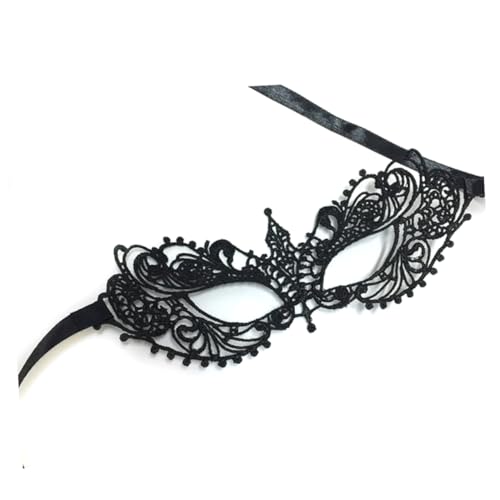 GALPADA Damen Maskerademaske Mit Strass Elegante Spitzenmaske Für Karneval Halloween Und Kostümpartys Schwarz Venezianisches Design Perfekte Augenmaske Für Cosplay Und Festliche von GALPADA