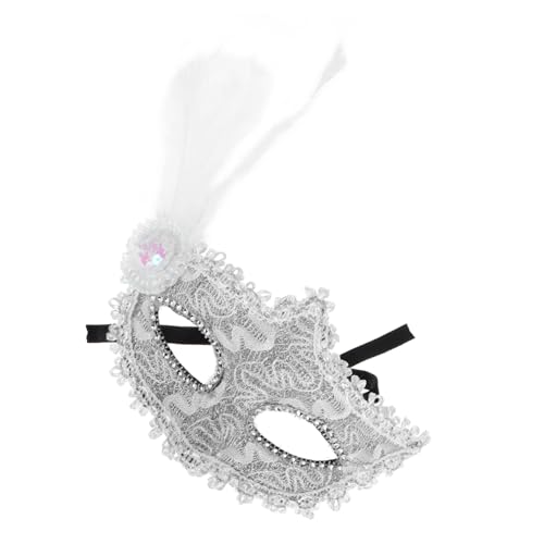 GALPADA Feder maske halloween masken Karnevalsmaske Weißes Maskendesign für besondere Anlässe Mysteriöse Maske Maskerade-Maske für Frauen Gothic weiße Maskerademaske für Männer Plastik von GALPADA