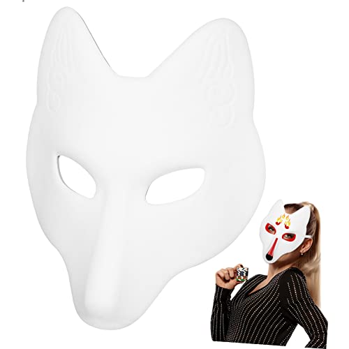 GALPADA Fuchs Diy Fuchsmaske Fuchsmasken Für Party Japanische Fuchsmasken Papier Maskerade Masken Unbemalte Fuchsmasken Leere Masken Kind Cosplay Gesichtsmaske von GALPADA