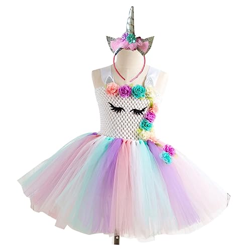 GALPADA Geburtstagsoutfits Für Mädchen Kopfbedeckung Für Mädchen Einhorn-tutu Tutu-kostüm Einhorn Haarband Einhornkleid Mit Tutu Geburtstags-tutu Tier-tutu-kleid Tutu-kleider Für Mädchen von GALPADA