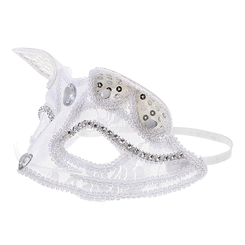 GALPADA Halbgesichtige Prinzessinnenmaske Weibliche Maske Abschlussball Gesichtsmaske Spitze Prinzessin Maske Halloween-maske Frauen Maskerade Dekorative Halbmaske Fuchsmaske Plastik Weiß von GALPADA