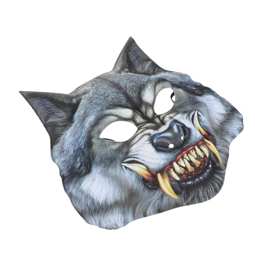 GALPADA Halloween-Karnevalsparty-Maskerade-Eva-Halbgesichts-Tier-Wolf-Maske (Blutzahn-Eva-Wolf-Maske) Maskerademaske für Erwachsene Tierhalloween Nase halloween costume halloween kleidung von GALPADA