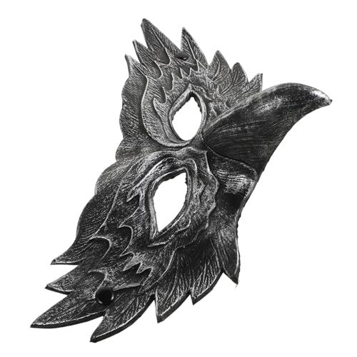 GALPADA Halloween- Maskerade- Für Frauen Kostüm Halbmaske Tiermasken Für Erwachsene Tierische Cosplay -requisiten Adler Maskerade Vogel Pu- Silver von GALPADA