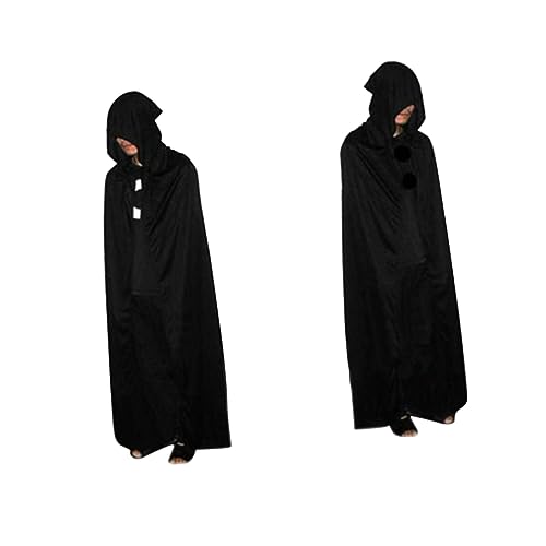 GALPADA Halloween Umhang Grim Reaper Mit Kapuze Schwarzes Todeskostüm Für Herren Und Damen 170 Cm Lang Ideal Für Horrorkostüme Cosplay Und Halloween Partys Unisex von GALPADA