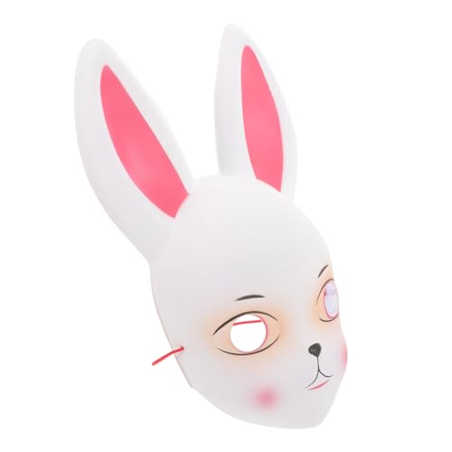 GALPADA Hasenmaske halloween maske halloween-maske masken zu halloween rabbit mask Pferdemaske Maskenparty halloween deko Partymaskenverzierung Party-Performance-Masken-Stütze Plastik Weiß von GALPADA