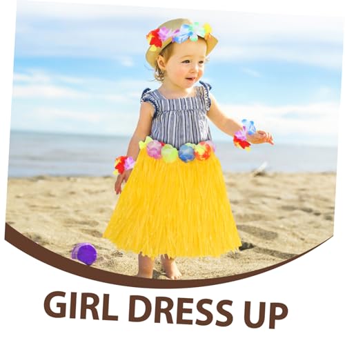 GALPADA Hawaiian Hula Grasrock Set Gelb mit Blumenkranz Armbändern Tropisches Luau Party Kostüm Zubehör für Strand Insel Feier GALPADA Hawaiian Hula Grasrock Set Gelb mit Blumenkranz Armbändern Tropisches Luau Party Kostüm Zubehör für Strand Insel Feier von GALPADA
