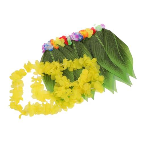 GALPADA Hawaiian Party Kostüm für Damen Luau Outfit mit Klassischem Blumenkranz und Grünem Hula Grasrock Tropisches Sommerfest Zubehör für Strand Themenpartys GALPADA Hawaiian Party Kostüm für Damen Luau Outfit mit Klassischem Blumenkranz und Grünem Hula Grasrock Tropisches Sommerfest Zubehör für Strand Themenpartys von GALPADA
