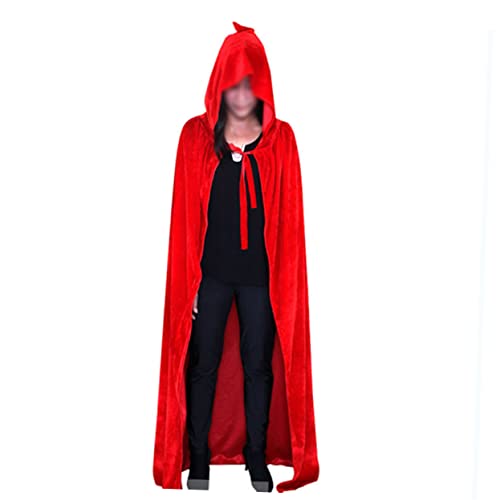 GALPADA Hexenmantel Halloween umhang Halloween Costume Vampire Costume Halloween Kostuem Halloween Outfits Zaubererkostüm Vampir-Kostüm Hexenkostüm Kapuzenmantel Halloweenkostüm rot von GALPADA