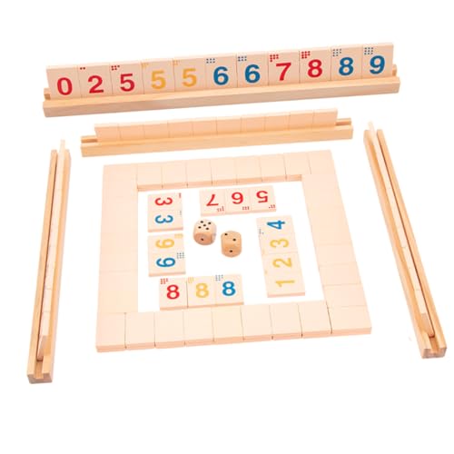 GALPADA Holz Brettspiel mit Zahlen und Würfeln Lernspielzeug für Partyspiel mit Rutschfestem Design Pädagogisch und Interaktiv für Familie und Kindergarten GALPADA Holz Brettspiel mit Zahlen und Würfeln Lernspielzeug für Partyspiel mit Rutschfestem Design Pädagogisch und Interaktiv für Familie und Kindergarten von GALPADA