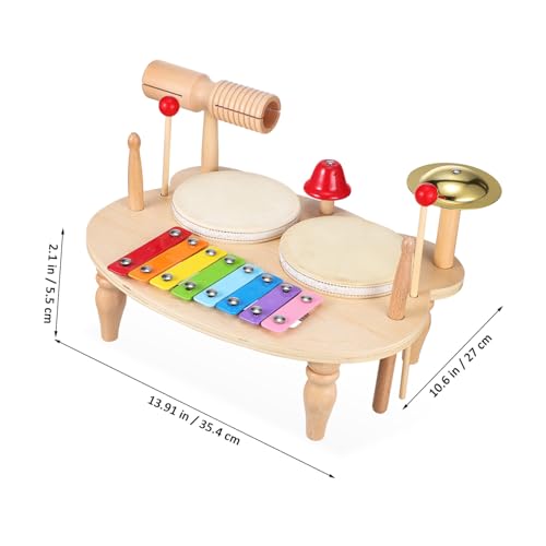 GALPADA Holz Percussion Musikinstrument mit Xylophon Tamburin Trommel Handgefertigt Sicher Vielseitig Pädagogisches Musikspielzeug für Frühförderung und Rhythmusspiel GALPADA Holz Percussion Musikinstrument mit Xylophon Tamburin Trommel Handgefertigt Sicher Vielseitig Pädagogisches Musikspielzeug für Frühförderung und Rhythmusspiel von GALPADA
