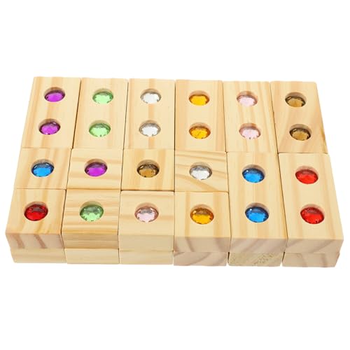 GALPADA Holzbausteine mit Bunten Edelstein Einlagen für Fördert Feinmotorik Kreativität und Logisches Denken Robust Sicher Wiederverwendbar Lernspielzeug GALPADA Holzbausteine mit Bunten Edelstein Einlagen für Fördert Feinmotorik Kreativität und Logisches Denken Robust Sicher Wiederverwendbar Lernspielzeug von GALPADA