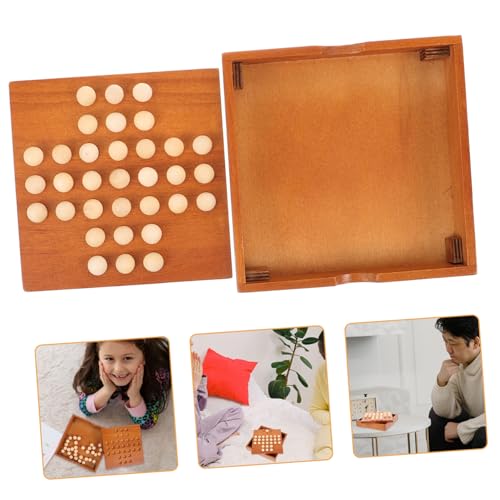 GALPADA Holzspiel Single Chess Peg Denkspiel Geduldsspiel für Erwachsene und Intelligenzförderndes Brettspiel und Feinmotorik für Familien und Freunde GALPADA Holzspiel Single Chess Peg Denkspiel Geduldsspiel für Erwachsene und Intelligenzförderndes Brettspiel und Feinmotorik für Familien und Freunde von GALPADA