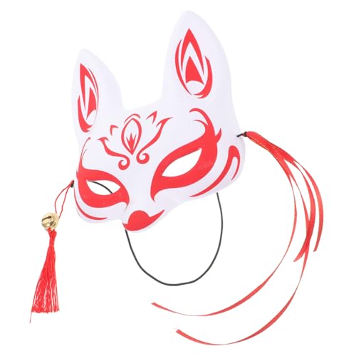 GALPADA Japanische Maske halloween masken halloweenmaske fox mask gesichtsmaske halloween haloween mask Modemaske Fuchs-Maske-Requisite Maskerade-Party-Maske Fuchsmaske Tiermaske PVC rot von GALPADA