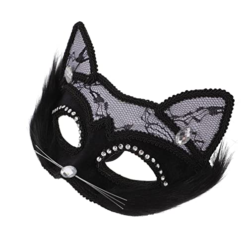 GALPADA Katzengesichtsmaske Maskerade Katze Für Frauen Halloween Abschlussball Halloween Masken Für Erwachsene Kostüme Für Mädchen Karnevalsmasken Katzenohren Masken Augenmasken von GALPADA