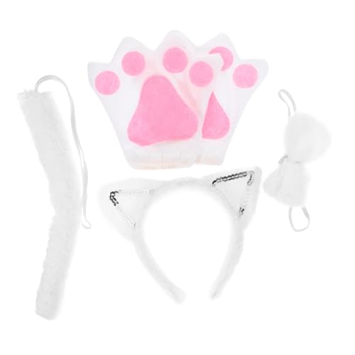 GALPADA Katzenohren Haarreif Weiß mit und Handschuhen Flauschiges Cat Cosplay Kostüm Zubehör für Karneval Party Fotorequisiten und Performance Verstellbar und Leicht GALPADA Katzenohren Haarreif Weiß mit und Handschuhen Flauschiges Cat Cosplay Kostüm Zubehör für Karneval Party Fotorequisiten und Performance Verstellbar und Leicht von GALPADA