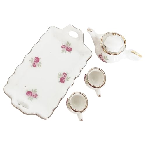 GALPADA Keramik Tee Set für Mädchen Realistisches Spielset Teeparty Leicht Tragbar Dekorativ Detailliertes Puppenhaus Zubehör für Kreatives Rollenspiel GALPADA Keramik Tee Set für Mädchen Realistisches Spielset Teeparty Leicht Tragbar Dekorativ Detailliertes Puppenhaus Zubehör für Kreatives Rollenspiel von GALPADA