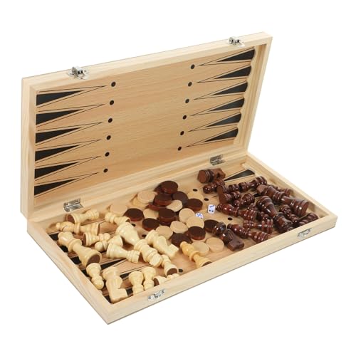 GALPADA Klappbares Schachset aus Hochwertigem Holz Multifunktionales Schach- und Tavli-Spiel Tragbares Brettspiel für Erwachsene für Familie und Reisen GALPADA Klappbares Schachset aus Hochwertigem Holz Multifunktionales Schach- und Tavli-Spiel Tragbares Brettspiel für Erwachsene für Familie und Reisen von GALPADA