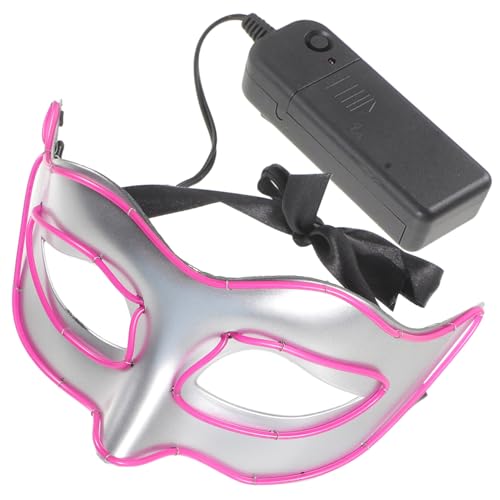 GALPADA Leuchtende Halbgesichts-abschlussballmaske Maske Gesicht Halloween-maske Baustützen Venezianische Maske Leichte Maske Party-cosplay-requisite Dekorative Leuchtende Maske Plastik von GALPADA