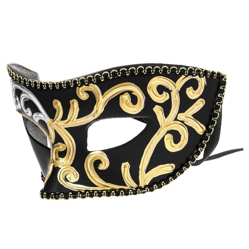 GALPADA Maske Halloween-Party- venezianische Partei Make-up- Halloween-Requisiten Halloween-Hälfte halloween mask hallowen masks Partydekoration Streich Spielzeug Plastik Black von GALPADA