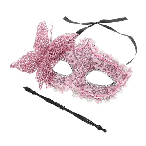 GALPADA Maskerade-maske Maskerade Masken Schmetterlings-augenmaske Maskerade Maske Frauen Karnevalsmaske Für Damen Maskerademaske Mit Stock Venezianische Maskerade Maske Plastik Rosa von GALPADA