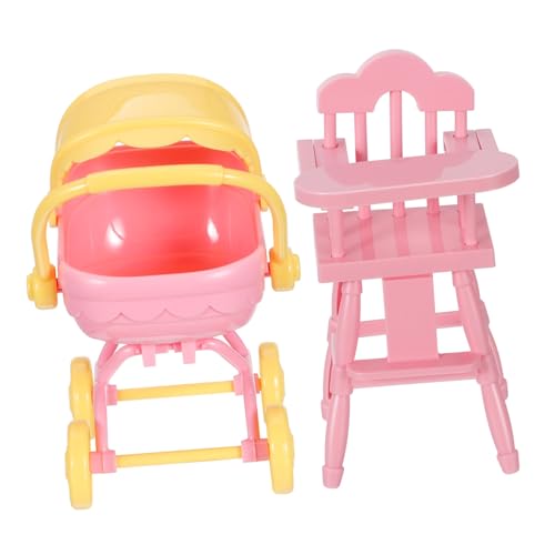GALPADA Miniatur Puppenwagen mit Hochstuhl Robuster Kinderwagen für Kleinkinder Leicht und Tragbar Realistisch Gestalteter Stroller für Puppen und Rollenspiele GALPADA Miniatur Puppenwagen mit Hochstuhl Robuster Kinderwagen für Kleinkinder Leicht und Tragbar Realistisch Gestalteter Stroller für Puppen und Rollenspiele von GALPADA