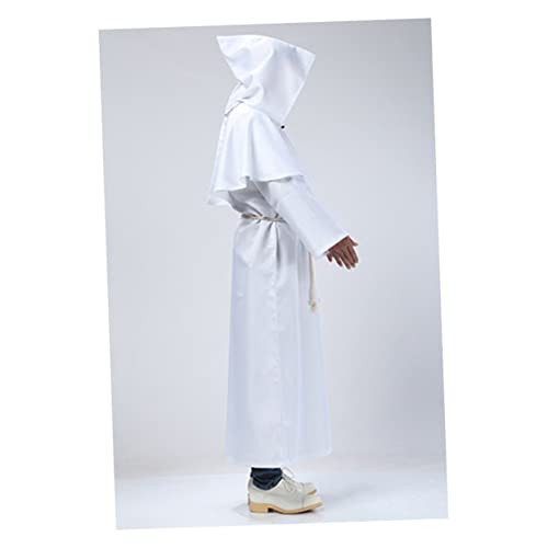 GALPADA Mönche Uniform Cosplay Halloween-Cosplay-Anzug Halloween-Priesterrobe Halloweenkostüm priester cosplay kostüm halloween costume halloween kleidung Mönch Kostüm Zaubereruniform Weiß von GALPADA