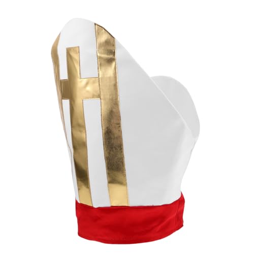 GALPADA Papstmütze Leichtes Authentisches Halloween Geistlicher Kostümzubehör Weiches Religiöses Kopfschmuck für Kirchenspiele Karneval Cosplay Bequemes Miter Kostüm für Jungen Mädchen GALPADA Papstmütze Leichtes Authentisches Halloween Geistlicher Kostümzubehör Weiches Religiöses Kopfschmuck für Kirchenspiele Karneval Cosplay Bequemes Miter Kostüm für Jungen Mädchen von GALPADA