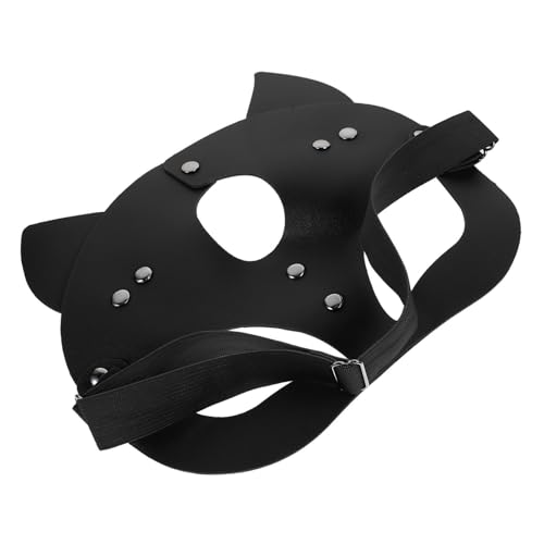 GALPADA Punk- halloween masken halloweenmaske PU-Leitermaske eyemask Maskerade Requisit Fuchs-Cosplay- für Maskeradeparty für Frauen Festliche Frauenmaske Black von GALPADA