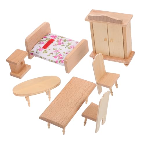 GALPADA Puppenhaus Holz Mini Möbel Lebensechte Schlafzimmer Szene Sichere Miniatur Einrichtung DIY Modell für Kreative und Sammler Detailreiche Dekoration GALPADA Puppenhaus Holz Mini Möbel Lebensechte Schlafzimmer Szene Sichere Miniatur Einrichtung DIY Modell für Kreative und Sammler Detailreiche Dekoration von GALPADA