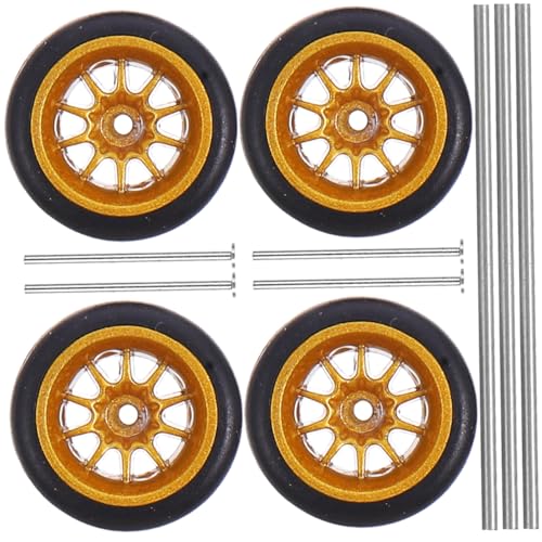 GALPADA Rc Auto Zubehör Goldfarbene Gummireifen mit Metallfelgen Langlebige Spielzeugräder für Ferngesteuerte Autos und Modellautos Robust und Flexibel für Bastler und Ab Jahren GALPADA Rc Auto Zubehör Goldfarbene Gummireifen mit Metallfelgen Langlebige Spielzeugräder für Ferngesteuerte Autos und Modellautos Robust und Flexibel für Bastler und Ab Jahren von GALPADA