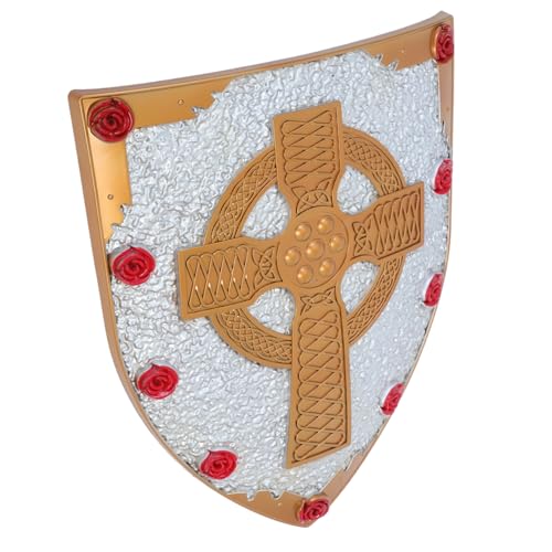 GALPADA Ritter Shield Für Erwachsene Robustes LARP Schild Im Römischen Design Für Rollenspiele Kostümaccessoires Und Mittelalterliche Dekoration von GALPADA