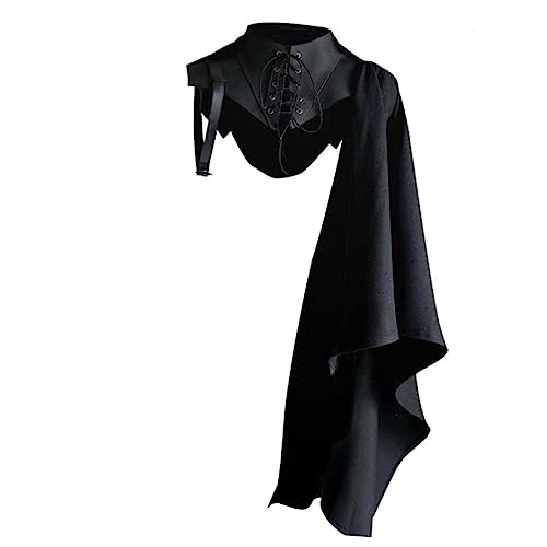 GALPADA Rittermantel faschingskostüme karnevalskostüme Halloween-Kostüme für Männer EIN Schulter Cape Kapuze Cosplay kostüm Cosplay-Accessoire für Halloween EIN-Schulter-Umhang für Männer von GALPADA