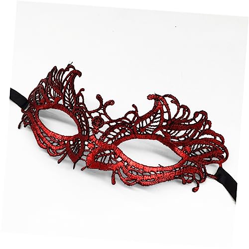 GALPADA Rote Spitzen Augenmaske Für Damen Elegante Maskerade Maske Für Halloween Karneval Und Partys Mystische Eyemask Für Bühnenaufführungen Und Kostümpartys von GALPADA