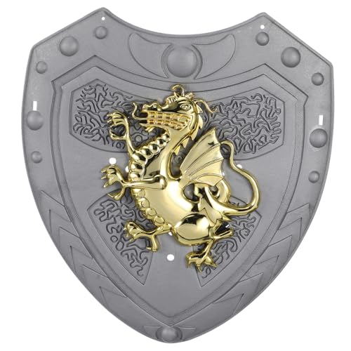 GALPADA Schild Spielzeug Kinderspielzeugschild Schauschild Für Kinder So Tun, Als Ob Du Spielen Würdest Cosplay-Schild Schutzschild Ritterschild Ritterkostüm Für Kinder Figur Abs Silver von GALPADA