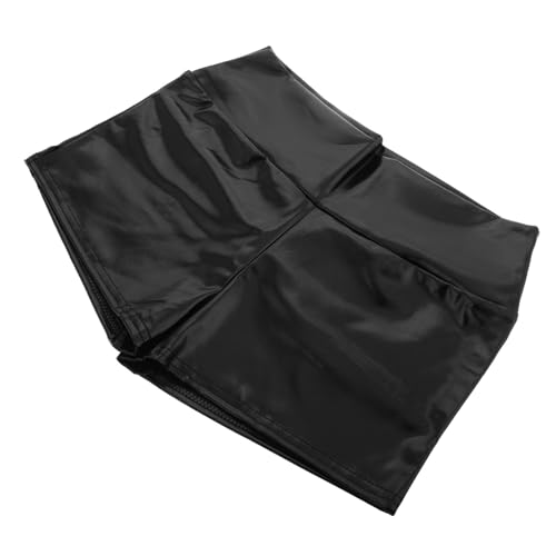 GALPADA Schwarze Pu Metallic Shorts Damen Kurze Hosen Für Party Cosplay Festival Outfits Tanzauftritte Halloween Kostüm Zubehör von GALPADA