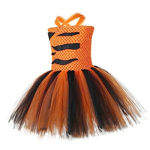 GALPADA Tutu-rock Für Mädchen Mädchen Tierkostüm Tigerohren Und Tigerschwanzkostüm Tiger-outfit Für Tiger Verkleiden Sich Cosplay Tigerkostüm Für Orange von GALPADA