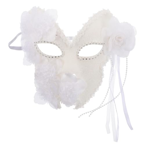 GALPADA Venezianische Tanzmaske Karneval Maskierte Maske Partymasken Maskenball Zubehör Prinzessinnen Maske Vollgesichtsmaskenkostüm weiße Maskerademaske für Frauen Maskerademasken Spitze von GALPADA