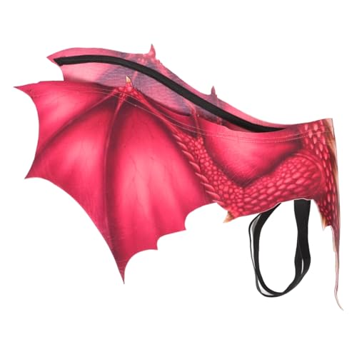 GALPADA Vlies Drachenflügel Halloween Kostüm Erwachsenenkostüme Cosplay Kostüm Zubehör Lustiges Drachenkostüm Maskerade Drachenkostüm Partygeschenk Herren Drachenkostüm Roter von GALPADA