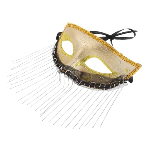 GALPADA Vorhangmaske goldene maske Maskenball Maskerade Ball Zubehör Maske mit Quasten Aufmerksamkeit erregende Maske Rote Maskenmaskerade wunderschöne Maskerademasken Ballmaske Plastik von GALPADA