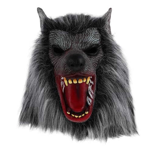 GALPADA Wolf-kapuzenmaske Maskieren Karikatur Gesicht Grimasse Mardi Gras Mask Gruseliges Cosplay Halloween Gruselig Sprühen Halloween Für Erwachsene Unheimlich Maskiert Emulsion von GALPADA