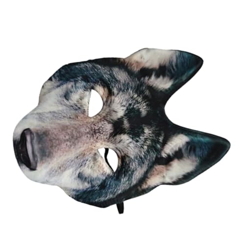 GALPADA Wolfsmaske halloween realistische gruselige werwolf Werwolf- Regenmaske Katzen Halbmaske Maskerade Masken 3D-Tiermaske Wolfstiermaske Eva Grey von GALPADA