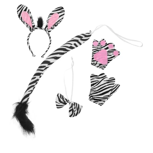 GALPADA Zebra Kostüm Set mit Tierohren Haarreif Schleife und Niedliches Cosplay Zubehör für Halloween Motto und Kostümparty Geeignet für Jungen und Mädchen GALPADA Zebra Kostüm Set mit Tierohren Haarreif Schleife und Niedliches Cosplay Zubehör für Halloween Motto und Kostümparty Geeignet für Jungen und Mädchen von GALPADA