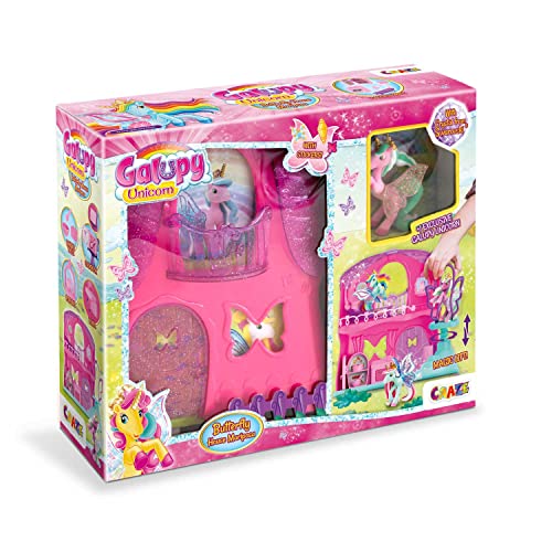 Galupy Unicorn Mariposa House - Spielset mit Einhorn Figur & Haus mit spezieller Aufzugsfunktion & Zubehör - Einhorn Spielzeug von Galupy