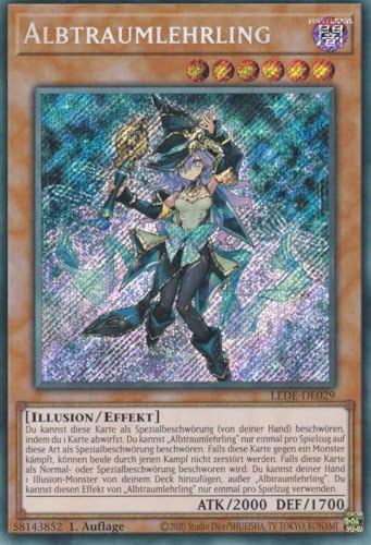 Albtraumlehrling Secret Rare LEDE-DE029 - Legacy of Destruction Karte - mit GamersHeaven Cardboard Guard von GAMERSHEAVEN