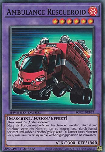 Ambulance Rescueroid Common SGX2-DEB23 - Speed Duel GX: Midterm Paradox - mit GamersHeaven Cardboard Guard von GAMERSHEAVEN